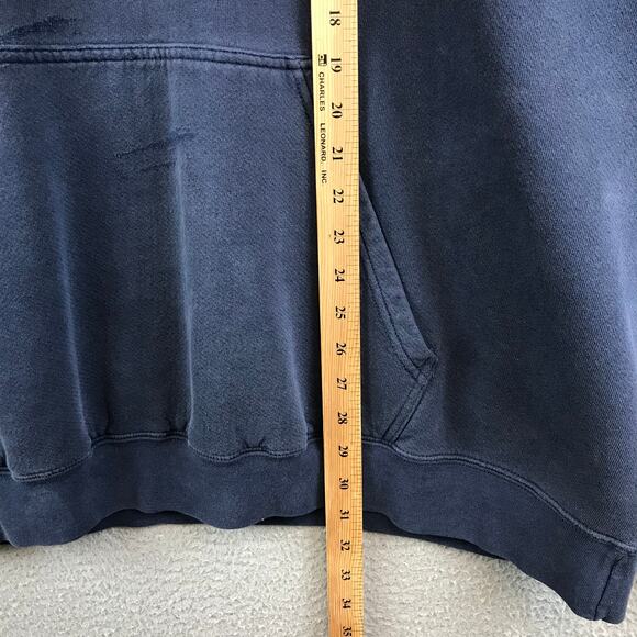 Vintage Y2K NIKE‎ Center Mini Swoosh Check Hoodie Faded Navy Blue Sz 2XL - Picture 5 of 15